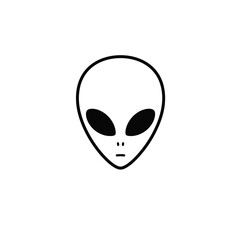 Black alien head icon simple vector symbol extraterrestrial