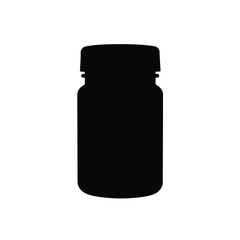 Black silhouette of a paint jar container
