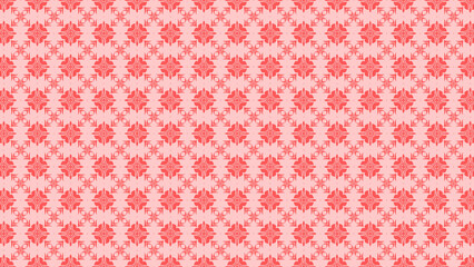 A repeating pattern of stylized floral shapes in shades of pink and light peach color scheme design