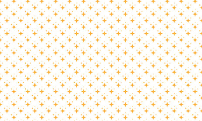 Orange Sparkle Star Burst Seamless Texture on White  Background.