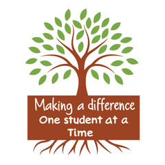 Obraz premium Back to school t shirt design making a difference tree