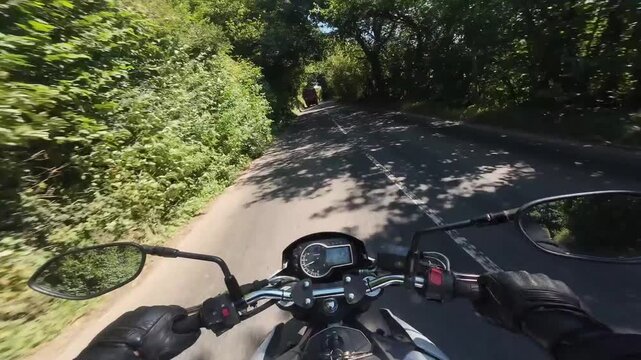 motorcycle on the road in the country during summer