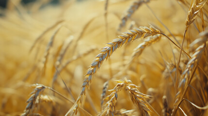 Fototapeta premium golden wheat field and sunny day