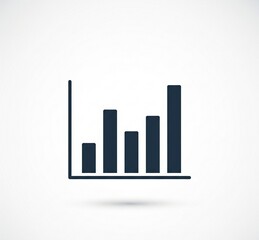 Colorful Bar Chart Icon Showing Data Growth