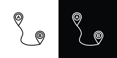 Path A to B icon vector illustration - high quality black style vector icons © Franklin