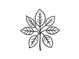 Green leaves elegant stroke style botanical vector pack