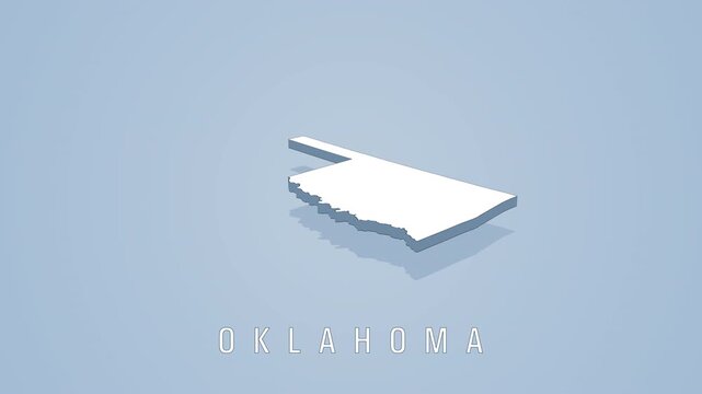 Rotating oklahoma state map in six different views