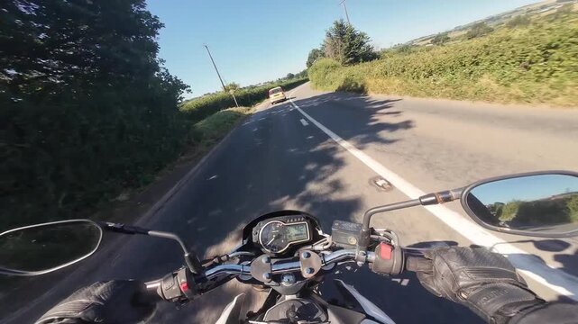 motorcycle on the road in the country during summer