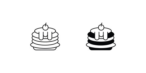 pancake set icon with white background vector stock illustration