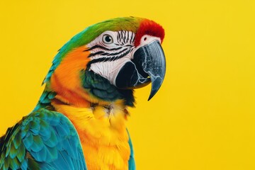 Obraz premium Parrot with open beak and bright feathers