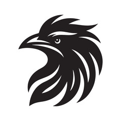 Bird face silhouette vector illustration.