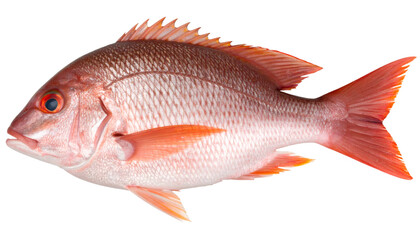 Studio shot of a Northern Red Snapper isolated on transparent background, ideal for food and cooking projects
