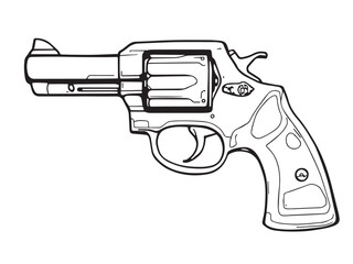 hand drawn guns vector minimal weapon icons