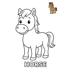 horse Animal Children Coloring Pages