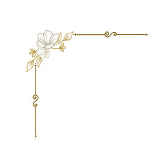 Luxury gold floral corner Border 
