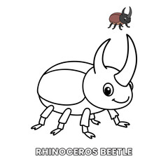 Rhinoceros Beetle Animal Children Coloring Pages