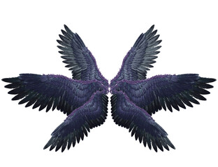 Fototapeta premium 3D rendered illustration of fantasy purple wings isolated on transparent background 