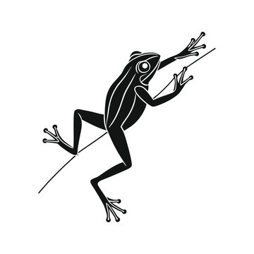 black frog climbing branch clip art preview