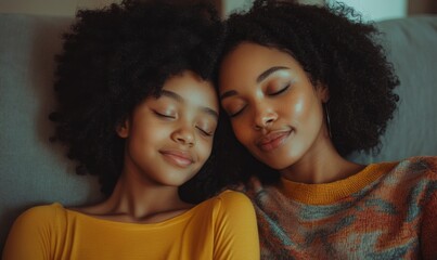 Black African American mother and daughter baking together at home, illustrating a joyful and productive family activity that fosters bonding, Generative AI