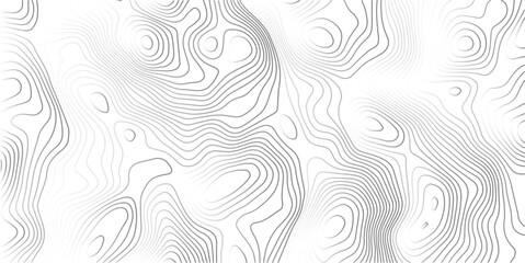 Topography wave line grid map. Black wave line geography landscape Topo contour map on white background. Geographic mountain relief diagram line wave carve pattern.
