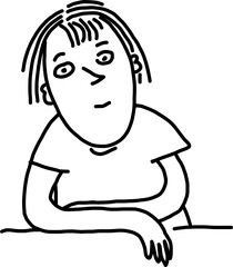 Listening Hand-Drawn Face Illustration