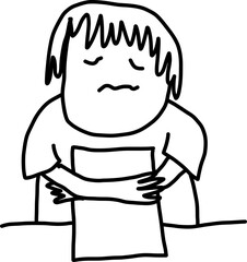 Nervous Hand-Drawn Face Illustration