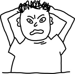 Mad Hand-Drawn Angry Face