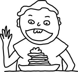 Hungry Hand-Drawn Eating Face