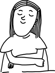 Proud Hand-Drawn Confident Face