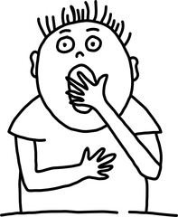 Scared Hand-Drawn Surprised Face