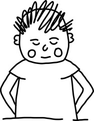 Shy Hand-Drawn Cute Face