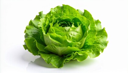 green lettuce isolated on white