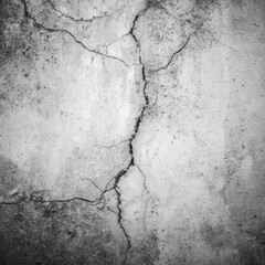 Obraz premium Cracked, textured concrete wall in grayscale
