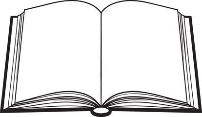 Open Book Silhouette in Black | Flat Reading Icon Illustration