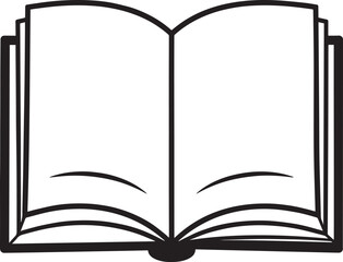 Open Book Silhouette in Black | Flat Reading Icon Illustration
