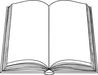 Open Book Silhouette in Black | Flat Reading Icon Illustration