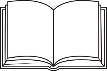 Open Book Silhouette in Black | Flat Reading Icon Illustration