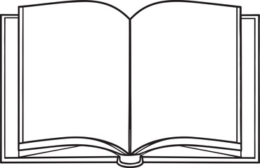 Open Book Silhouette in Black | Flat Reading Icon Illustration