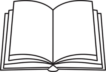 Open Book Silhouette in Black | Flat Reading Icon Illustration