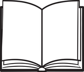 Open Book Silhouette in Black | Flat Reading Icon Illustration