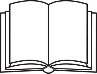 Open Book Silhouette in Black | Flat Reading Icon Illustration