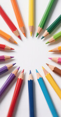 Fototapeta premium colored pencils on white background