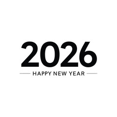Minimalist Happy New Year 2026 Design with Simple Typography and Clean Look