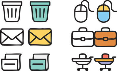 Office and Business Icons Set.