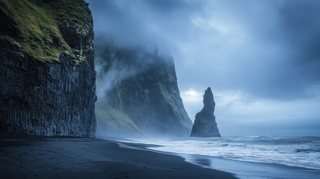 Dramatic Icelandic Black Sand Beach