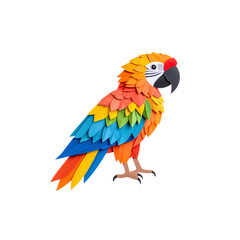 Fototapeta premium Colorful blue and yellow macaw, parrot on white background