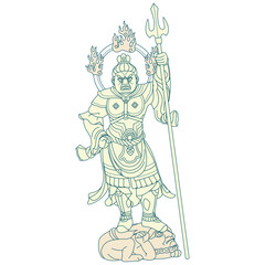 仏像 四天王 増長天 Four Heavenly Kings Zōjōten - Virūḍhaka