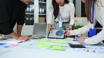 Business team meeting. professional investor working new start up project. Finance task. with smart phone and laptop - Powered by Adobe