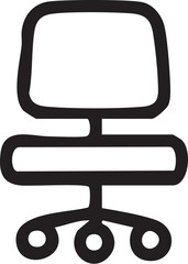 Obraz premium Simple Black and White Office Chair Icon.