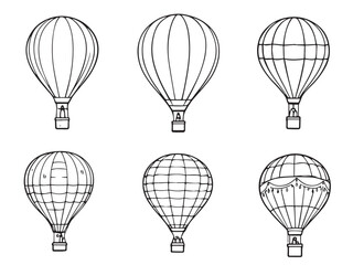 Obraz premium Detailed Hot air balloons in modern vector